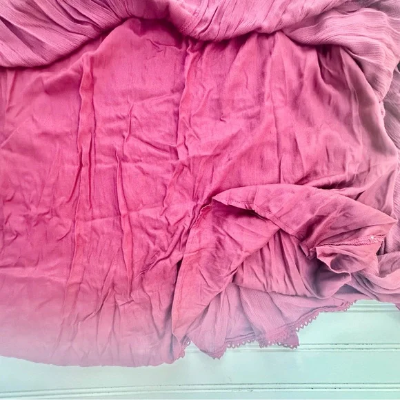 Free People Plum Backless Dress FloralEmbroidered BOHO Artsy Flow Babydoll Sz M - Picture 14 of 16